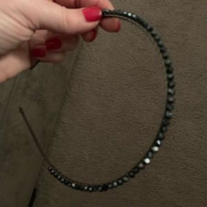 Navy Blue beaded tiara band. Rocks an Updo look! Dress up / Dress down